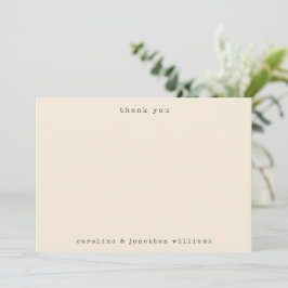 Retro Minimalistisch Cream Schreibmaschine Custom Dankeskarte