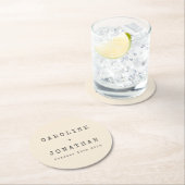 Retro Minimalistisch Cream Schreibmaschine Custom  Runder Pappuntersetzer (Vor Ort)