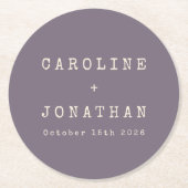 Retro Minimalistisch Dusty Lila Schreibmaschinenho Runder Pappuntersetzer (Vorderseite)