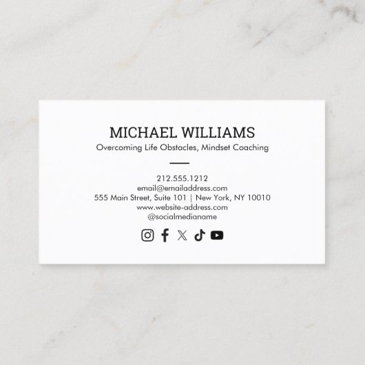 Retro Minimalistisch Eclipse Serenity Life Coach, Visitenkarte (Rückseite)