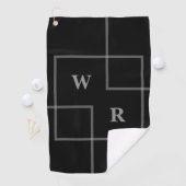 Retro Minimalistisch Geometric | Schwarz-Modern-Mo Golfhandtuch (Insitu)