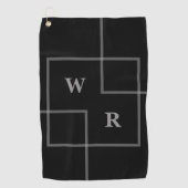 Retro Minimalistisch Geometric | Schwarz-Modern-Mo Golfhandtuch (Vorderseite)