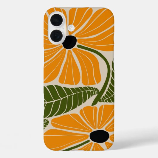 Retro minimalistisch goldgelben floralen Kunst iPh Case-Mate iPhone Hülle (Rückseite)