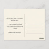 Retro Minimalistisch Green Wir haben eine neue Adr Postkarte (Rückseite)