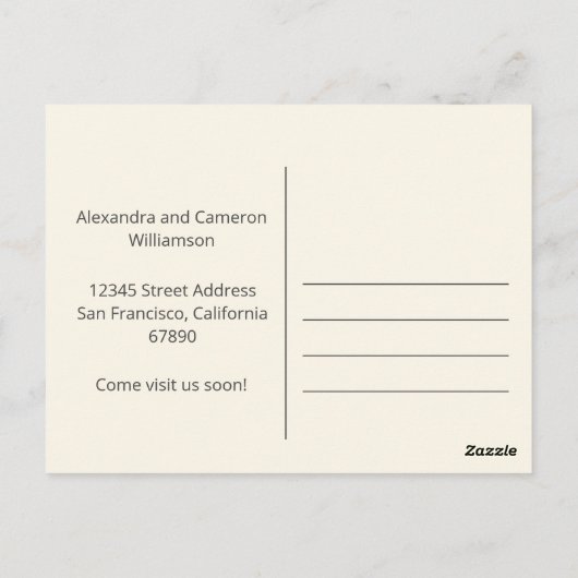 Retro Minimalistisch Green Wir haben eine neue Adr Postkarte (Rückseite)