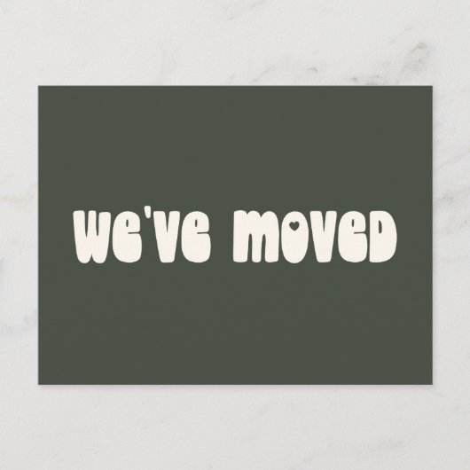 Retro Minimalistisch Green Wir haben eine neue Adr Postkarte (Vorderseite)