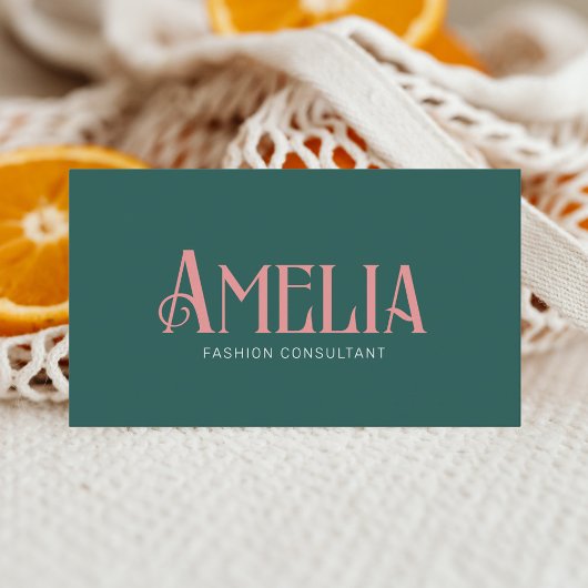 Retro Minimalistisch grün Visitenkarte