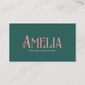 Retro Minimalistisch grün Visitenkarte (Vorderseite)