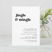 Retro Minimalistisch Jingle und Mingle Weihnachts- Einladung (Stehend Vorderseite)