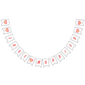 Retro Minimalistisch Just Married Newlyweds Wimpelkette (Alle)