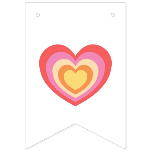 Retro Minimalistisch Just Married Newlyweds Wimpelkette (Zweite Fahne)