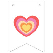 Retro Minimalistisch Just Married Newlyweds Wimpelkette (Erste Fahne)