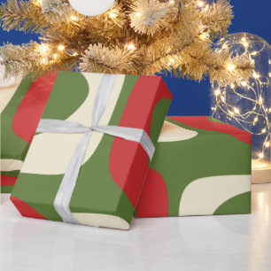 Retro Minimalistisch Mitte des Jahrhunderts Weihna Geschenkpapier