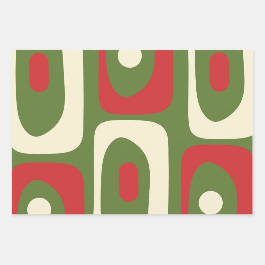 Retro Minimalistisch Mitte des Jahrhunderts Weihna Geschenkpapier Set (Vorderseite 3)