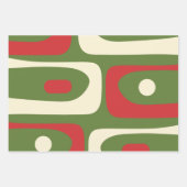Retro Minimalistisch Mitte des Jahrhunderts Weihna Geschenkpapier Set (Vorderseite)
