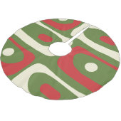 Retro Minimalistisch Mitte des Jahrhunderts Weihna Polyester Weihnachtsbaumdecke (Schrägansicht)