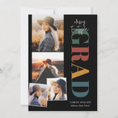 Retro Minimalistisch Modern Vertikal 5 Bilder Absc Einladung (Vorderseite)