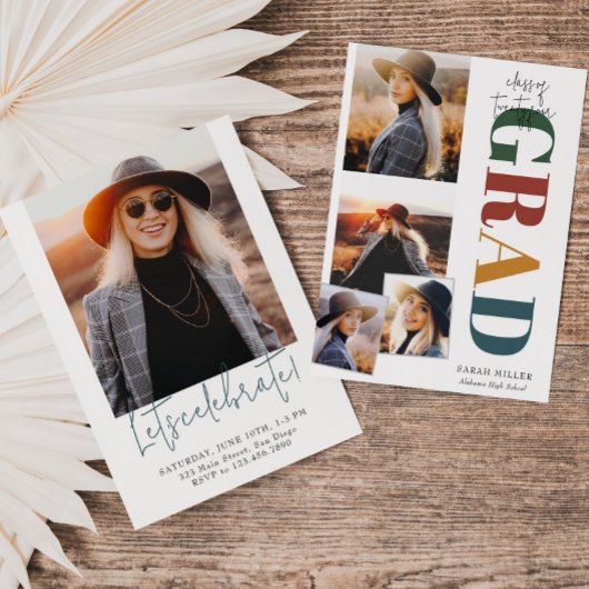 Retro Minimalistisch Modern Vertikal 5 Bilder Absc Einladung