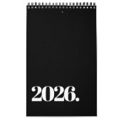 Retro Minimalistisch No Foto Black and White 2026 Kalender (Titelbild)