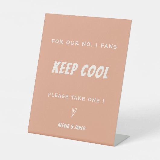 Retro Minimalistisch Nummer 1 Fans Hochzeitszeiche Sockelschild (Vorderseite)