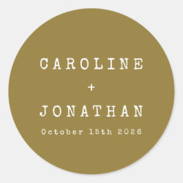 Retro Minimalistisch Ochre Schreibmaschine Custom Runder Aufkleber