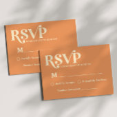 Retro Minimalistisch Orange Wedding RSVP