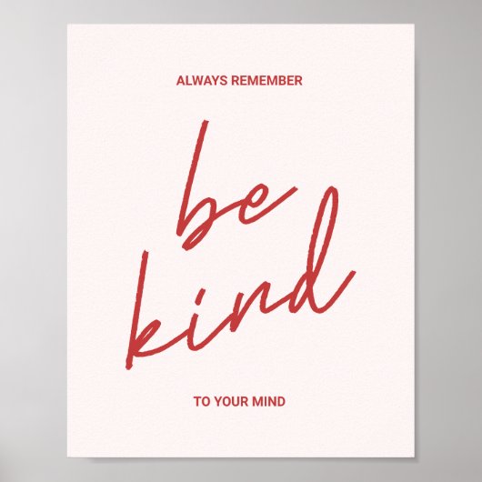 Retro Minimalistisch "Sei freundlich zu deinem Gei Poster (Vorne)