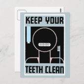 Retro minimalistisch und Behalt die Zähne sauber Postkarte (Vorne/Hinten)