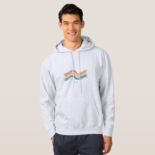 Retro Minimalistisch Wave Hoodie - Flow Pastell Li (Vorne ganz)