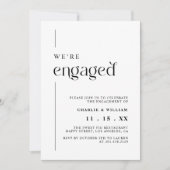 Retro Minimalistisch Wir sind eine Verlobte Engage Einladung (Vorderseite)