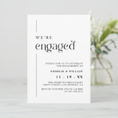 Retro Minimalistisch Wir sind eine Verlobte Engage Einladung (Stehend Vorderseite)