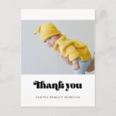 Retro minimalistische Baby Dusche danke Postkarte (Vorderseite)