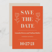 Retro Minimalistische Benutzerdefinierte Datumskar Einladung (Vorne/Hinten)