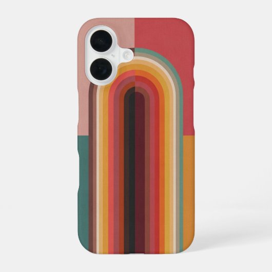 Retro-minimalistische Bogenillustration iPhone 16 Hülle (Rückseite)