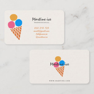 Retro-minimalistische Eis-Geschäaftskarte Visitenkarte