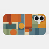 Retro-minimalistische geometrische Schichtung iPhone 16 Hülle (Rückseite (Horizontal))