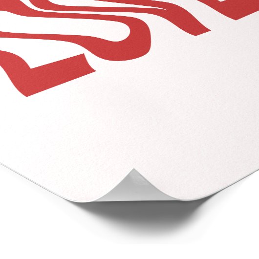 Retro Minimalistische 'Liebe' Wavy Text Poster (Ecke)