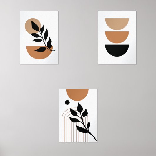 Retro Minimalistische Mauer Kunst - Set 3 (Vorderseite)