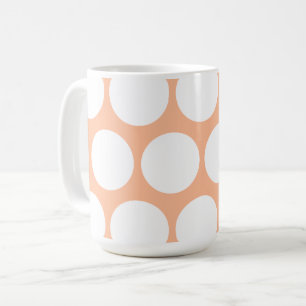 Retro-minimalistische orange-weiße Polka-Punkte Kaffeetasse