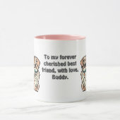 Retro minimalistische phantastische Freundschaft Tasse (Zentrum)