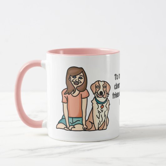 Retro minimalistische phantastische Freundschaft Tasse (Links)