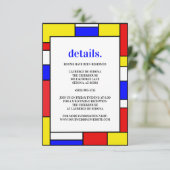 Retro-Minimalistische Primärfarben RSVP Karte (Stehend Vorderseite)