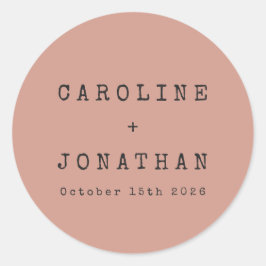 Retro Minimalistische Rose Schreibmaschine Custom Runder Aufkleber