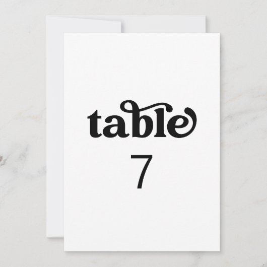 Retro Minimalistische Tischnummer (Vorderseite)