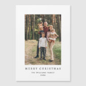 Retro Minimalistische Weihnachtskarte FOTO Magnetk Magnetkarte (Vorderseite)
