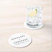 Retro Minimalistische White Schreibwriter Custom W Runder Pappuntersetzer (Vor Ort)