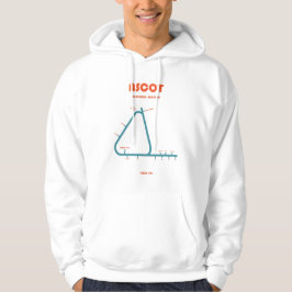 Retro-minimalistischer Ascot-Rennbahn-Linienkunst- Hoodie