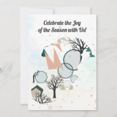 Retro Minimalistischer Branchen und Formen Einladung (Rückseite)