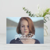 Retro-minimalistischer Foto-Abschluss Ankündigung (Stehend Vorderseite)