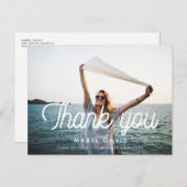 Retro minimalistischer Foto Abschluss vielen Dank Postkarte (Vorne/Hinten)